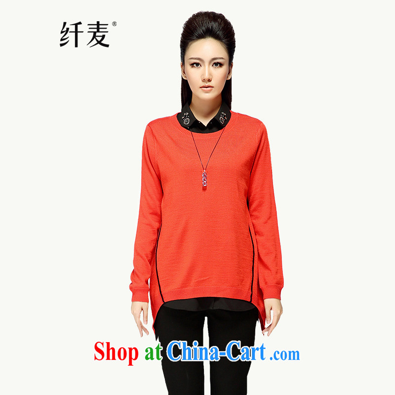Slim, Mr Big, women fall 2014 with new thick mm stylish two-piece knitted sweaters MS - C - 14 L 1651 orange 3 XL