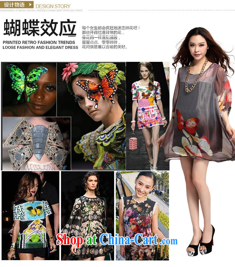 Standing wave the 2015 spring and summer new, larger female thick MM 200 Jack loose video thin butterfly stamp dresses gray XXXXL pictures, price, brand platters! Elections are good character, the national distribution, so why buy now enjoy more preferential! Health