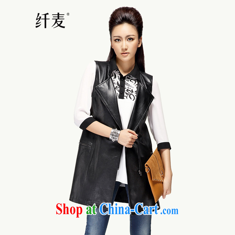 Slim, Mr Big, women fall 2014 with new thick mm video thin and thick and long jacket coat 43,200 black 6 XL