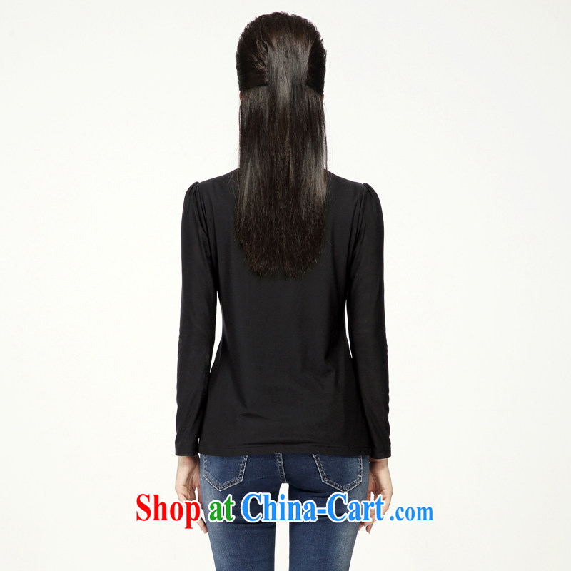 The Mak is the women fall 2014 with new thick mm stylish lace 100 ground long-sleeved T-shirt women T-shirt 43,102 black 5 XL, former Yugoslavia, Mak, and shopping on the Internet