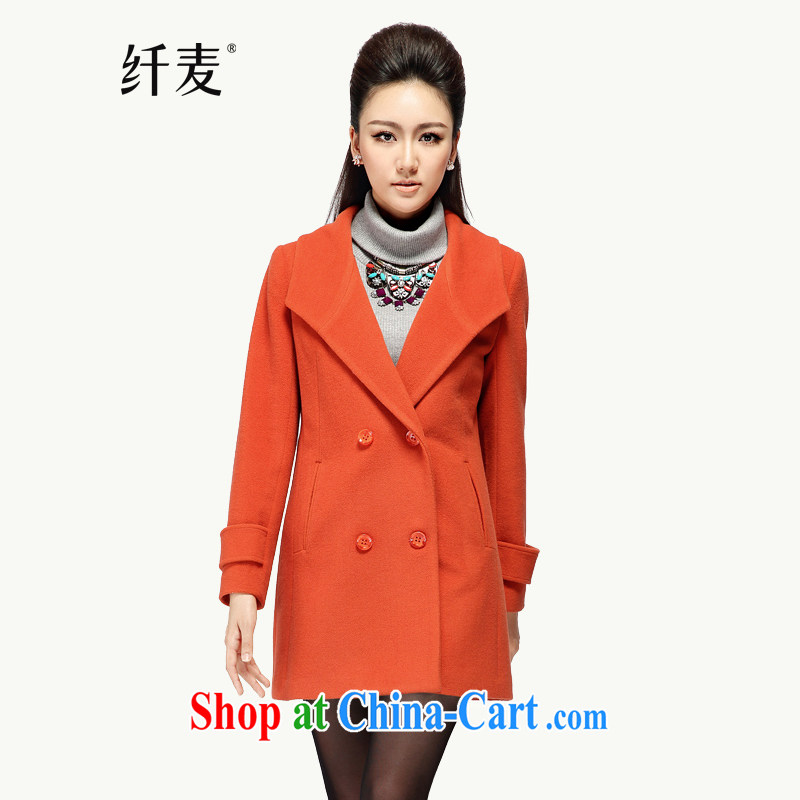 Slim, Mr Big, women fall 2014 with new thick mm video thin stylish lapel double-Mao jacket? 43,126 orange 6 XL