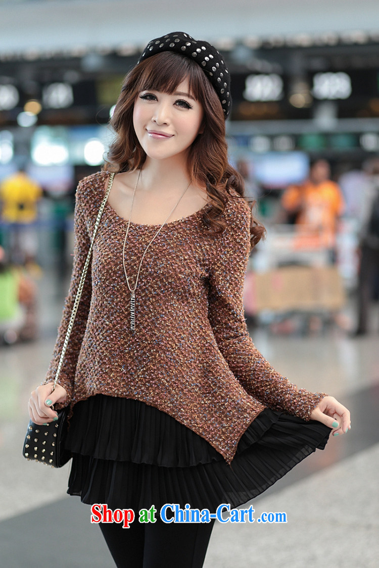 KRTRACY autumn 2015 new Korean fashion ladies XL leave two light wool knit sweater casual sweater SY 8044 coffee XXXXL pictures, price, brand platters! Elections are good character, the national distribution, so why buy now enjoy more preferential! Health