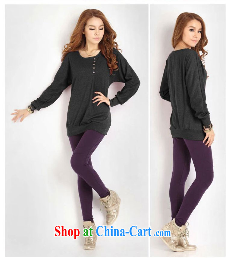 Platinum sign wave (PTLON) Korean autumn loaded thick mm blouses loose the fat and significantly, long-sleeved T-shirt solid T-shirt gray XXXXL pictures, price, brand platters! Elections are good character, the national distribution, so why buy now enjoy more preferential! Health