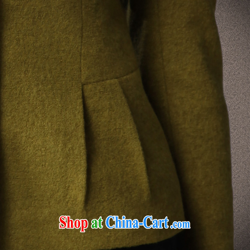Pak-down Li European Women 2015 spring new product elegance beauty wool? The short coat female 81,191 mustard green XL, Bo-ri (bolaliou), and, on-line shopping