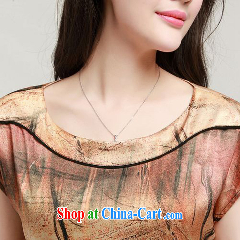 Recall that advisory committee that child care 2015 summer new loose the Code women's clothing, older women with mother with Sauna silk skirt Silk Dresses 309 photo color 6 XL, recalling that advisory committee (yishangmeier), online shopping