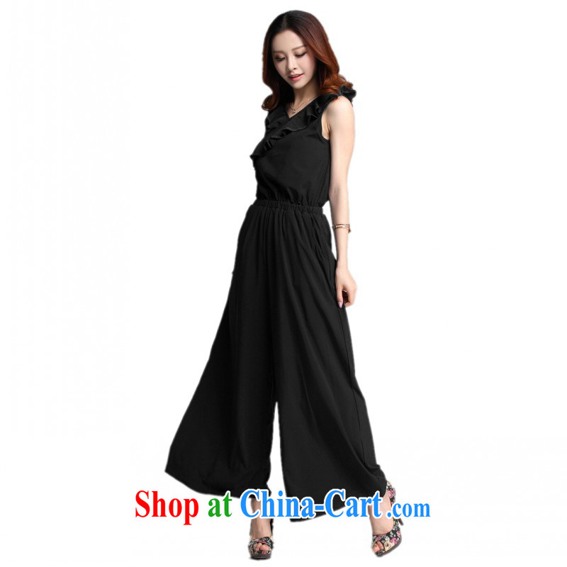 The delivery package as soon as possible e-mail mm on the code-trousers in Europe and high temperament widening the trousers video thin OL flouncing V-neck vest with pants dark blue 4 XL approximately 175 - 190 jack, constitution, Jacob (QIANYAZI), online shopping