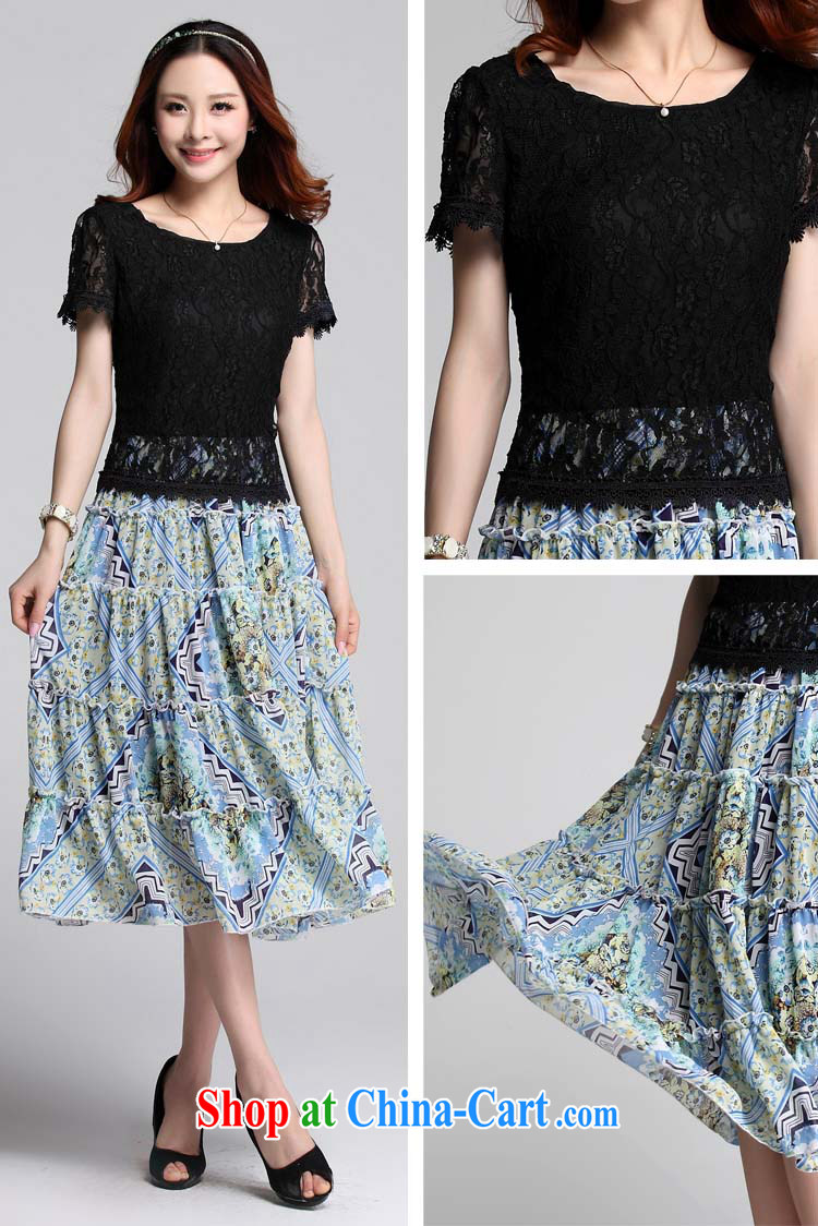 The delivery package mail, as soon as possible, to thick mm ladies dress XL elegance floral snow woven large skirt lace short-sleeved resort beach skirt Lady Black XXL approximately 145 - 160 Jack pictures, price, brand platters! Elections are good character, the national distribution, so why buy now enjoy more preferential! Health