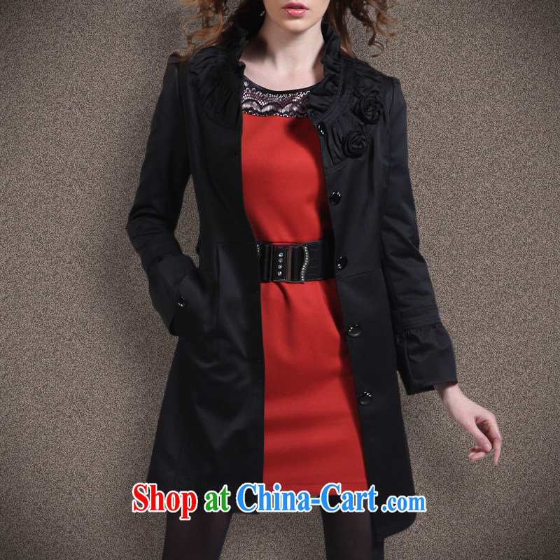Bo-li European Women spring 2015, new style beauty of the yuan is long, autumn wind jacket coat women 113 black XL, Bo-ri (bolaliou), online shopping
