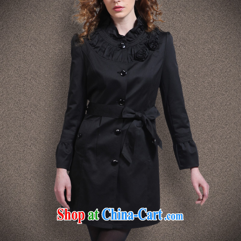 Bo-li European Women spring 2015, new style beauty of the yuan is long, autumn wind jacket coat women 113 black XL, Bo-ri (bolaliou), online shopping