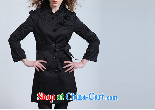 Bo-li European Women spring 2015, new style beauty of the yuan is long, autumn wind jacket coat women 113 black XL pictures, price, brand platters! Elections are good character, the national distribution, so why buy now enjoy more preferential! Health