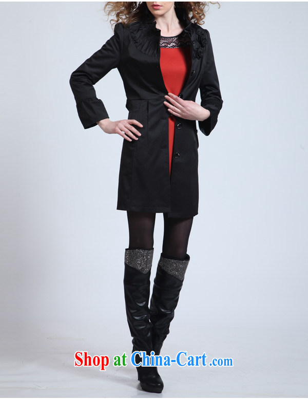 Bo-li European Women spring 2015, new style beauty of the yuan is long, autumn wind jacket coat women 113 black XL pictures, price, brand platters! Elections are good character, the national distribution, so why buy now enjoy more preferential! Health
