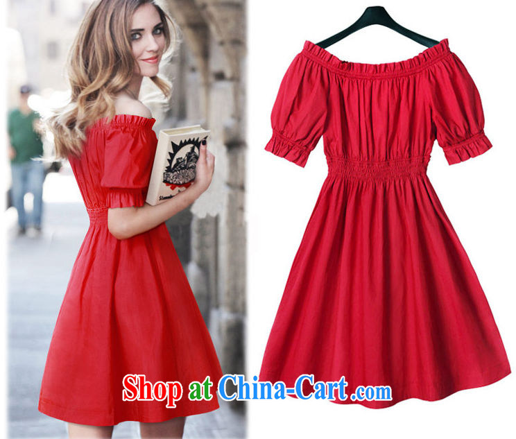2015 summer new, indeed the XL skirt thick MM cultivating graphics thin European short-sleeved scoop neck cotton dress red 3XL/145 to 165 Jack pictures, price, brand platters! Elections are good character, the national distribution, so why buy now enjoy more preferential! Health