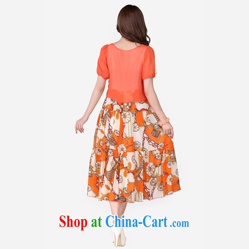 Constitution Yi XL beach skirt 2015 new summer mm thick Bohemia, knocked color floral long skirt stamp snow woven dresses softness holiday skirt orange 4 XL 160 - 175 jack, constitution and clothing, and shopping on the Internet