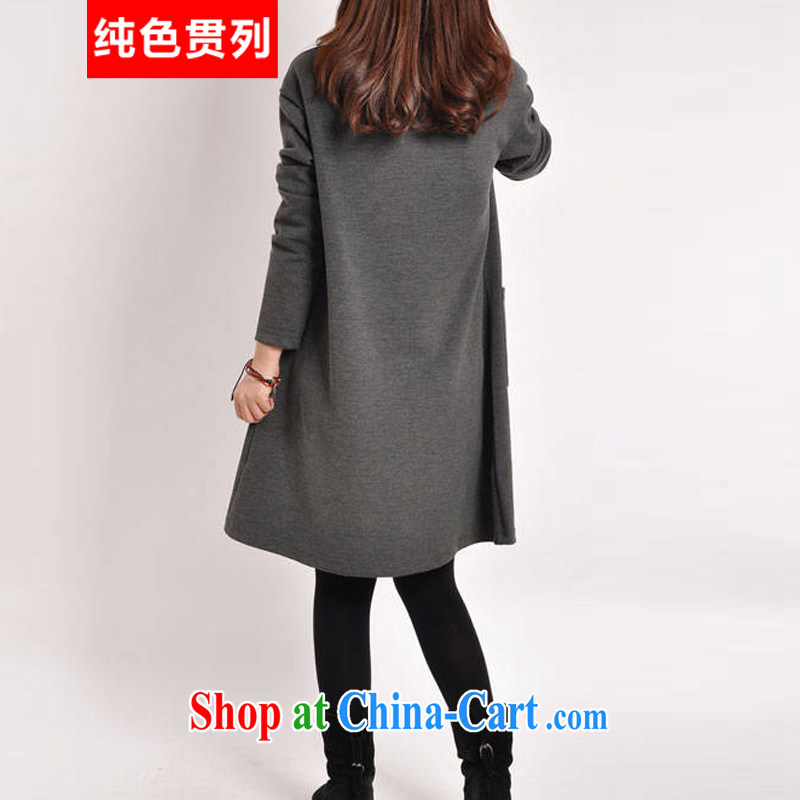 Pure color has always been the 2015 Spring and Autumn and new female Korean version of the greater Code women mm thick leisure V mighty, relaxed atmosphere video thin long-sleeved shirt with gray XL, solid color consistent, and shopping on the Internet