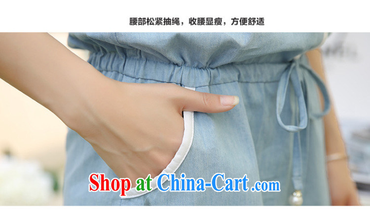 Rate the 2015 summer new Korean version thick MM XL female beauty half sleeve, denim dress women suits skirt leisure 5190 deep blue denim XXL pictures, price, brand platters! Elections are good character, the national distribution, so why buy now enjoy more preferential! Health