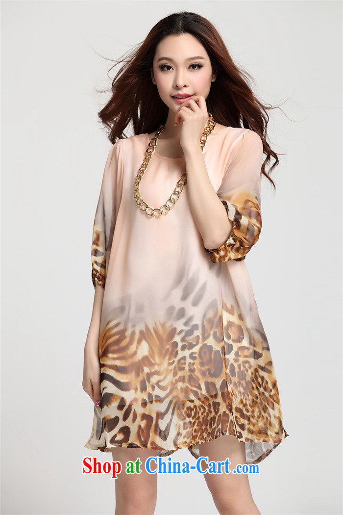 Femme Fatale boutique 2014 summer new paragraph 5 the lantern sleeve loose Leopard snow-woven large code female Silk Dresses - 72,001 butterfly gray L pictures, price, brand platters! Elections are good character, the national distribution, so why buy now enjoy more preferential! Health