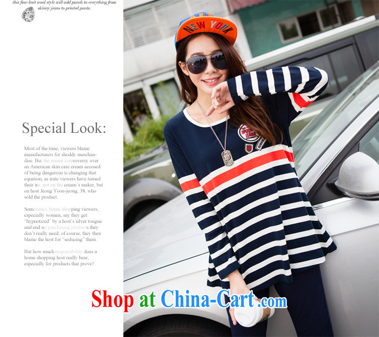Magic of the new autumn is the increased emphasis on people's congress, female Korean video thin strips relaxed lounge suite T long-sleeved shirt with trousers 87,831 royal blue XXXL pictures, price, brand platters! Elections are good character, the national distribution, so why buy now enjoy more preferential! Health