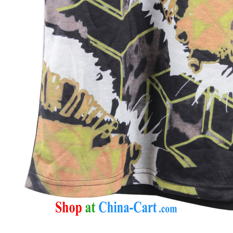 Yet the Addiction, female thick mm summer 2014 the code female Korean tiger head hot drill video thin short-sleeved X 72 black XXXL, addiction, shopping on the Internet