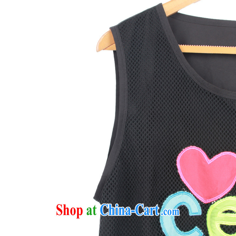 There are drug addicts, the girl with thick mm summer 2014 the Code women ground 100 graphics thin letter strap vest 9541 black XL, addiction, shopping on the Internet