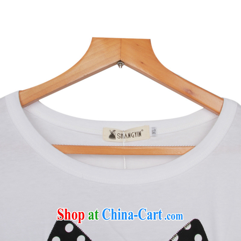 Yet the Addiction, female video thin female thick sister summer cartoon Openwork graphics thin short-sleeved 7025 white XXXL, addiction, shopping on the Internet