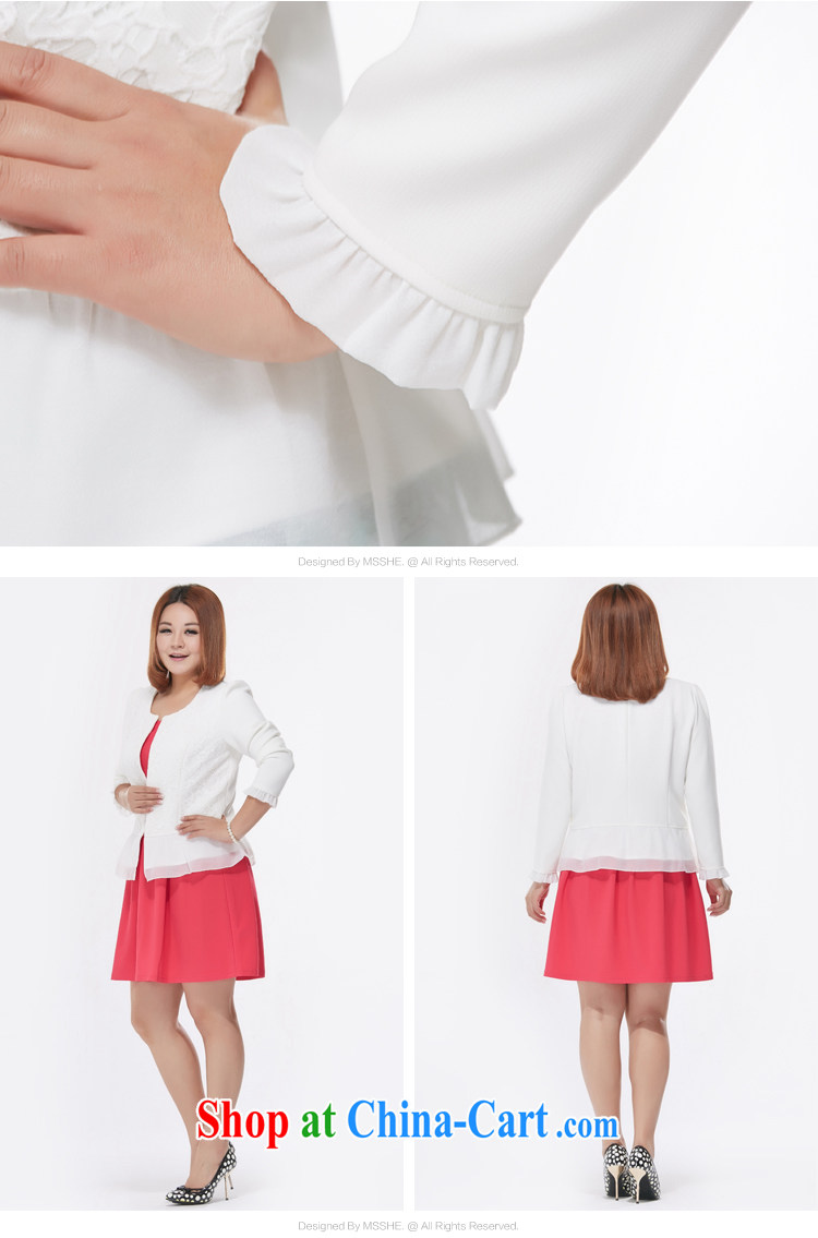 msshe XL women 2015 spring new Korean version mm thick beauty graphics thin coat jacket 7545 White - Spot 6 XL pictures, price, brand platters! Elections are good character, the national distribution, so why buy now enjoy more preferential! Health
