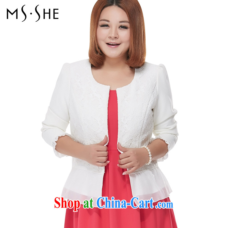 msshe XL women 2015 spring new Korean version mm thick beauty graphics thin T-shirt jacket 7545 White - Spot 6 XL, Susan Carroll, Ms Elsie Leung Chow (MSSHE), online shopping