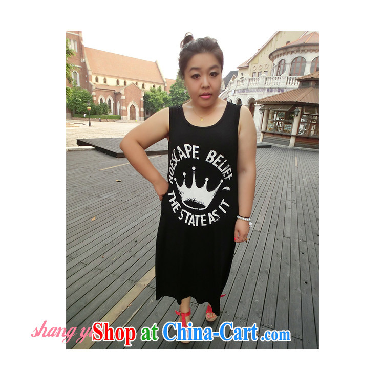 King, female thick mm summer letter vest long skirt the code graphics thin thick sister dress 1518 black XXXL pictures, price, brand platters! Elections are good character, the national distribution, so why buy now enjoy more preferential! Health