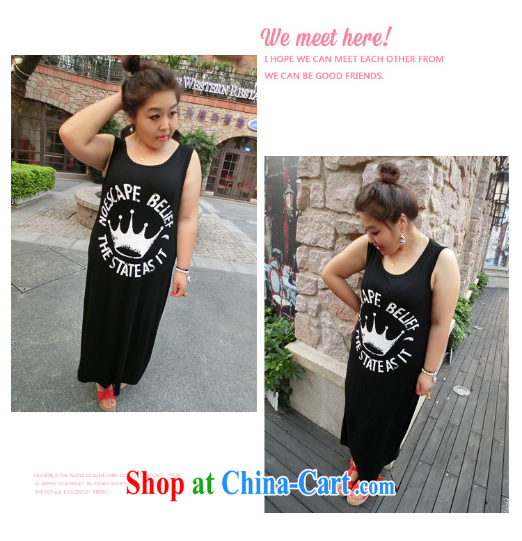 King, female thick mm summer letter vest long skirt the code graphics thin thick sister dress 1518 black XXXL pictures, price, brand platters! Elections are good character, the national distribution, so why buy now enjoy more preferential! Health
