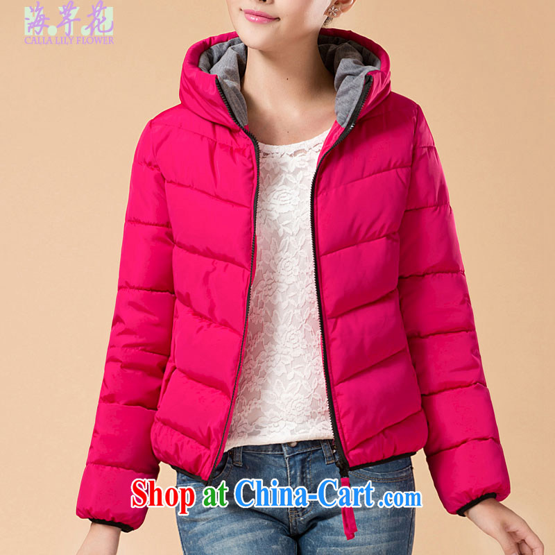 The line takes the Code women's clothing winter new Korean video thin thick mm minimalist tile candy colored General Section 100 a loose quilted coat 6062 - 1 the red 3 XL
