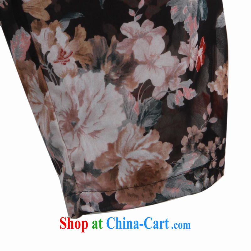 Yet the Addiction, women with large, summer new Korean loose floral graphics thin XL snow woven pants 9543 black L, drug addiction, and shopping on the Internet