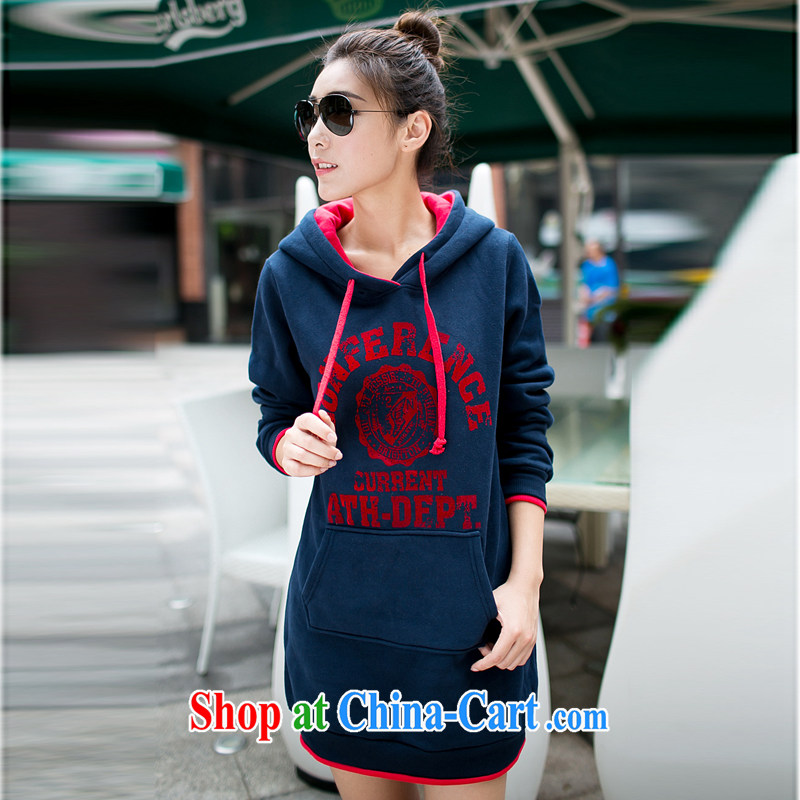 Solabe/the Addis Ababa Korean female 2015 autumn and winter new beaver lint-free cloth and ventricular hypertrophy, graphics thin the lint-free cloth is lint-free cloth, Yi Po blue 4 XL, Addis Ababa (solabe), shopping on the Internet