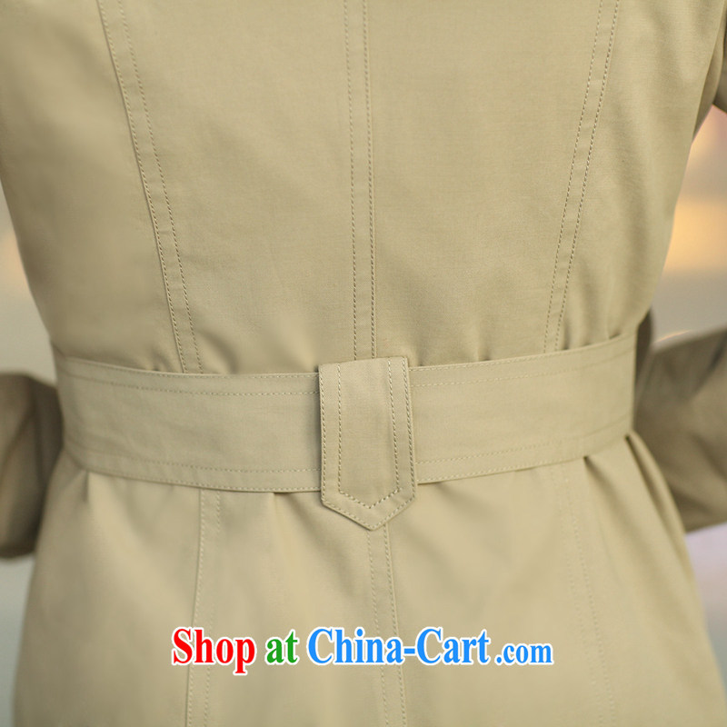 2014 autumn and winter, the larger female short coat female OL van double-short-yi, the card fan, for khaki-colored XXL, beautiful believers, shopping on the Internet
