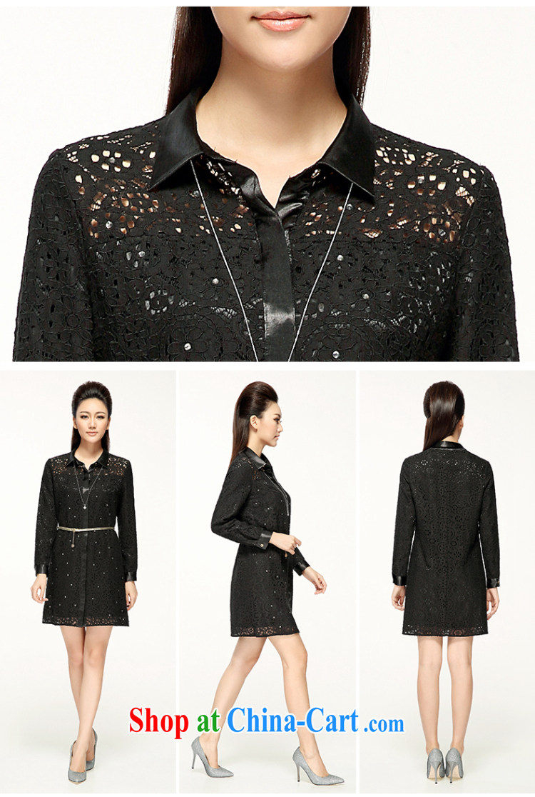 The Mak larger women fall 2014 with new thick mm stylish embroidery lace Openwork long shirt female 43,221 black 5 XL pictures, price, brand platters! Elections are good character, the national distribution, so why buy now enjoy more preferential! Health