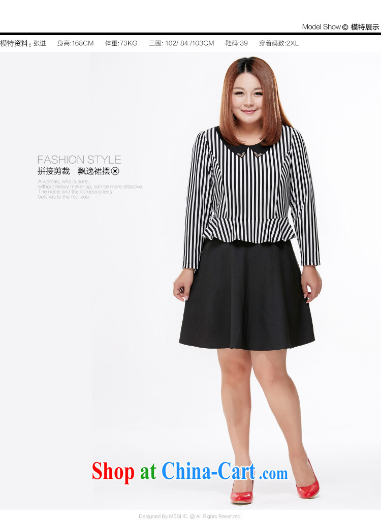 msshe thick mm maximum Code women spring 2015 new leave of two long-sleeved clearance 7551 black-and-white, 3 XL pictures, price, brand platters! Elections are good character, the national distribution, so why buy now enjoy more preferential! Health
