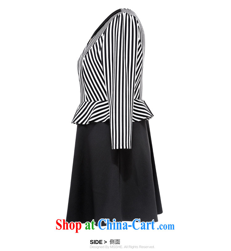 msshe thick mm maximum Code women spring 2015 new leave of two long-sleeved clearance 7551 black-and-white, 3 XL pictures, price, brand platters! Elections are good character, the national distribution, so why buy now enjoy more preferential! Health