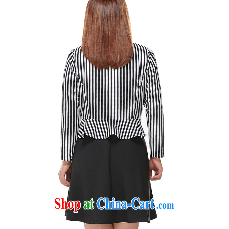 msshe thick mm maximum Code women spring 2015 new leave of two long-sleeved clearance 7551 black-and-white (3XL, Susan Carroll, Ms Elsie Leung Chow (MSSHE), shopping on the Internet