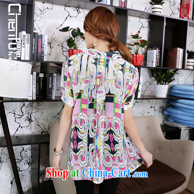 Morning would be 2015 mm thick summer new Korean fashion stamp lapel thick sister short-sleeved shirt the hem loose video thin clear multi-picture color 5 XL recommendations 180 - 200 jack, morning, and shopping on the Internet