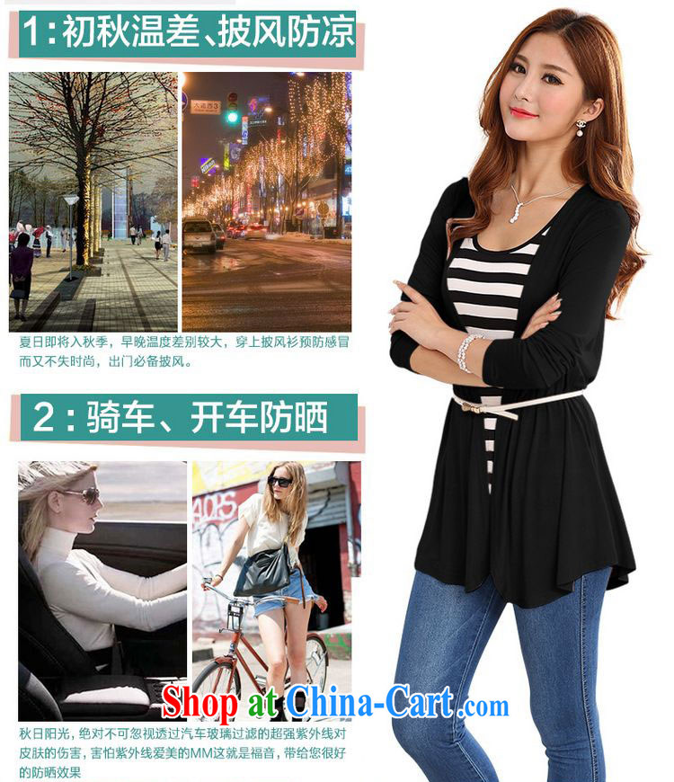 ZORMO larger female Korean mm thick and fat XL cotton cardigan spring air-conditioned shirt summer sunscreen shirt black 5 XL pictures, price, brand platters! Elections are good character, the national distribution, so why buy now enjoy more preferential! Health