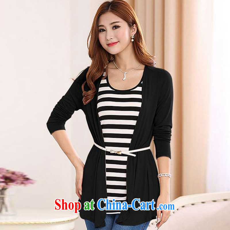 ZORMO larger female Korean mm thick and fat XL cotton cardigan spring air-conditioned shirt summer sunscreen shirt black 5 XL, ZORMO, shopping on the Internet