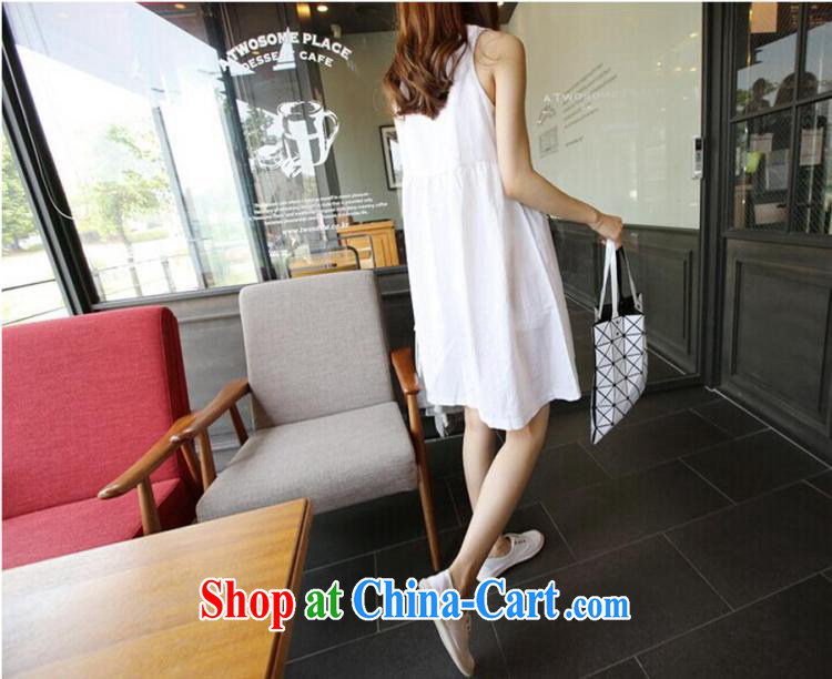 Rate the 2015 summer new Korean fashion ladies shaggy skirts dresses loose sleeveless high waist cotton the doll skirt thick MM skirt 9701 white M pictures, price, brand platters! Elections are good character, the national distribution, so why buy now enjoy more preferential! Health