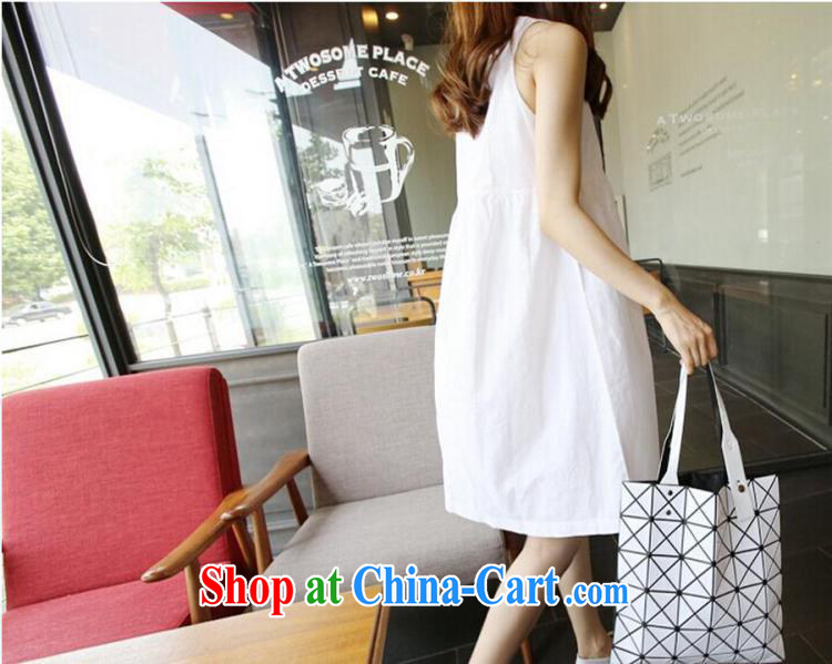 Rate the 2015 summer new Korean fashion ladies shaggy skirts dresses loose sleeveless high waist cotton the doll skirt thick MM skirt 9701 white M pictures, price, brand platters! Elections are good character, the national distribution, so why buy now enjoy more preferential! Health