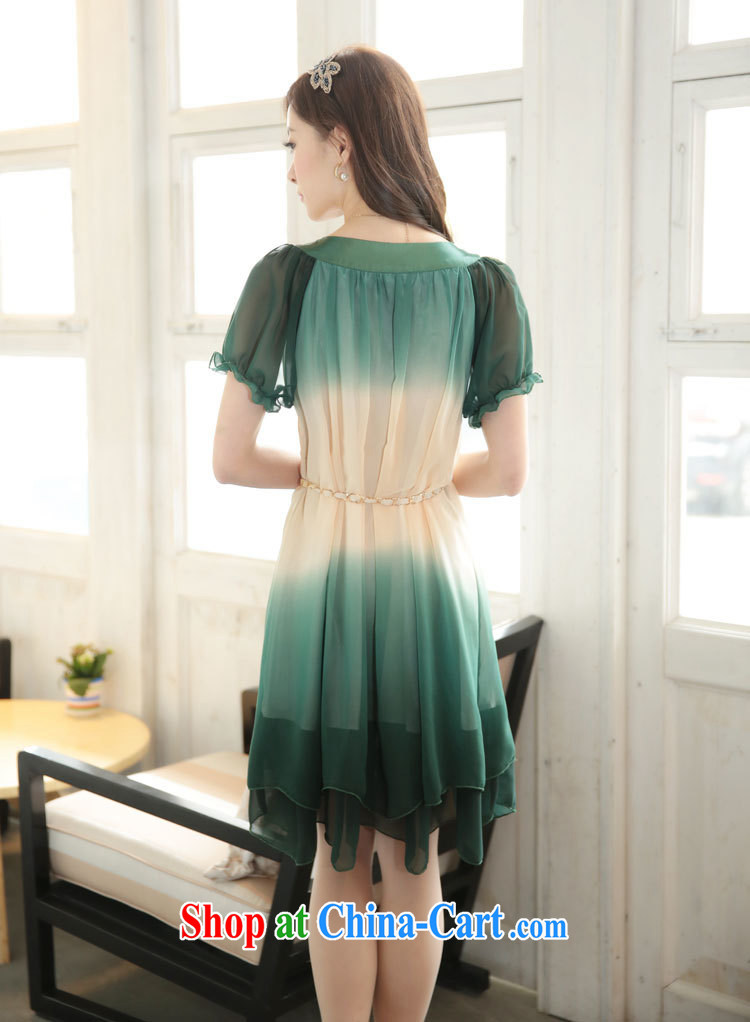 The covered by the Code women summer 2015 Korean lax V short-sleeved skirt boutique snow woven gradient dresses girls purple gradient XXXXL pictures, price, brand platters! Elections are good character, the national distribution, so why buy now enjoy more preferential! Health