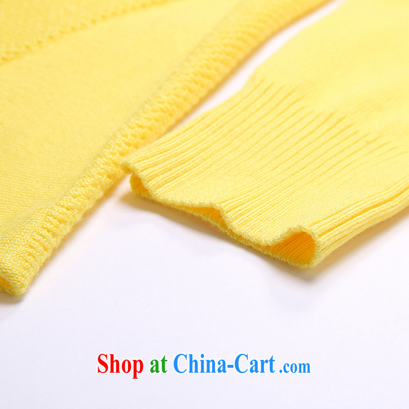Slim Li-su 2014 autumn new, larger female OL commuter cultivating knitting cardigan Q 3903 yellow XXL, slim Li-su, and shopping on the Internet