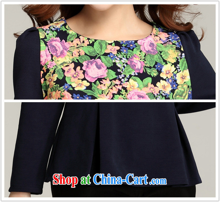 Loved spring new women with emphasis on cultivating MM King, thick, graphics thin skirts swing long-sleeved shirt T solid shirt 3399 dark blue XXXXL pictures, price, brand platters! Elections are good character, the national distribution, so why buy now enjoy more preferential! Health