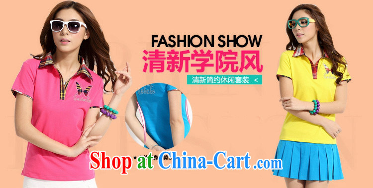 Blue Fox summer new Korean version lapel knocked-color stamp short skirts trousers sport and leisure package the code uniforms female badminton Kit yellow XXL pictures, price, brand platters! Elections are good character, the national distribution, so why buy now enjoy more preferential! Health