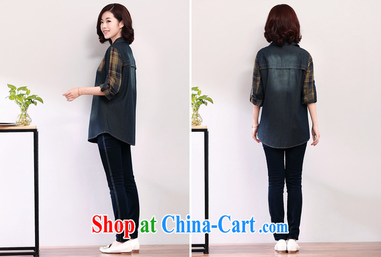 DKchenpin cowboy, Autumn jacket female literary middle-aged large, female loose thick MM Load fall 2014 denim blue 2 XL pictures, price, brand platters! Elections are good character, the national distribution, so why buy now enjoy more preferential! Health