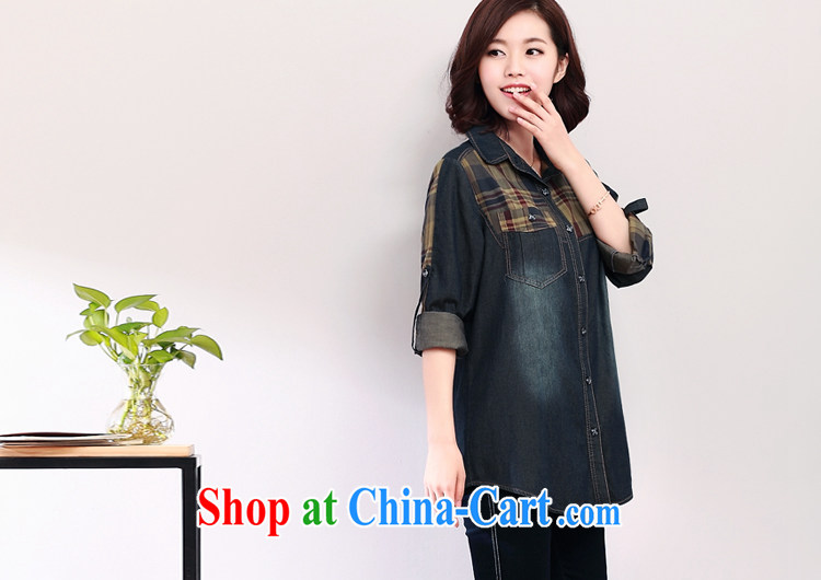 DKchenpin cowboy, Autumn jacket female literary middle-aged large, female loose thick MM Load fall 2014 denim blue 2 XL pictures, price, brand platters! Elections are good character, the national distribution, so why buy now enjoy more preferential! Health