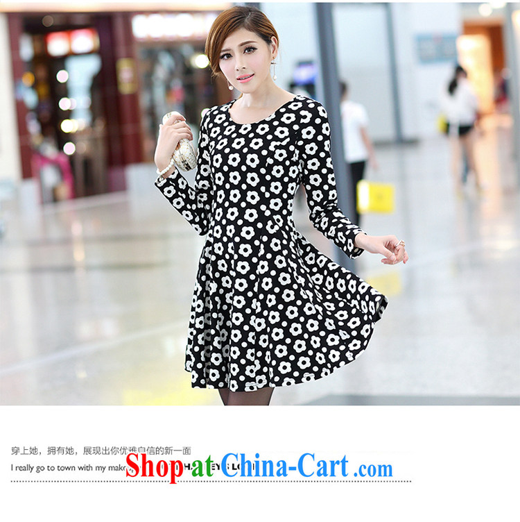 Mephidross economy honey, and indeed increase, female fat MM Load fall 2014 Korean style small fresh floral stamp graphics thin dress 2664 black large code XL pictures, price, brand platters! Elections are good character, the national distribution, so why buy now enjoy more preferential! Health