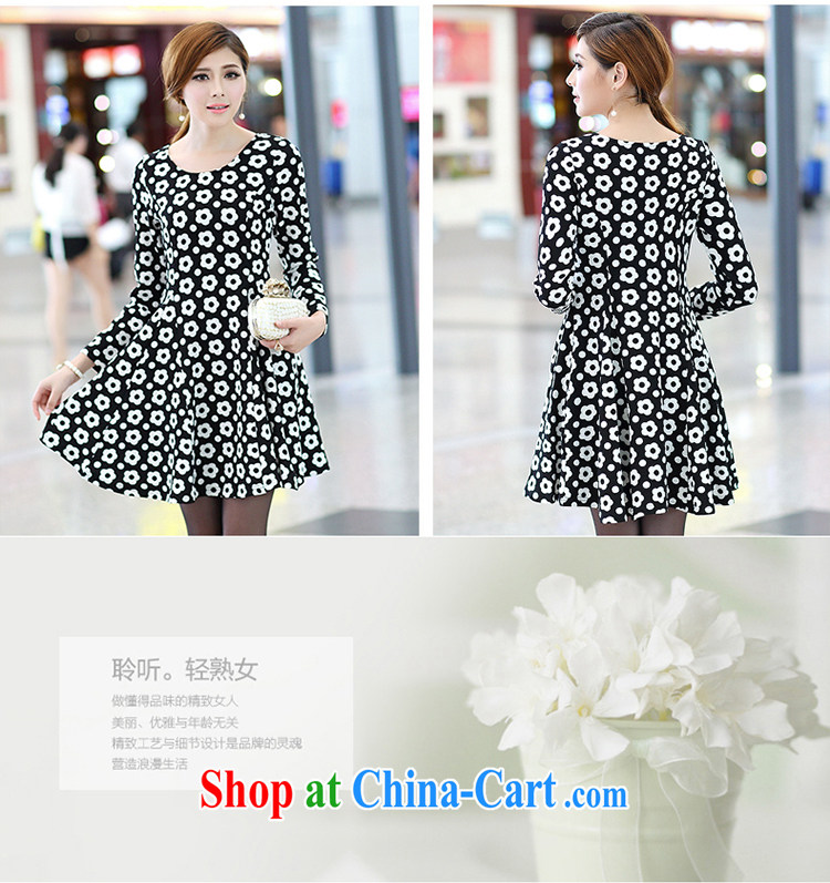 Mephidross economy honey, and indeed increase, female fat MM Load fall 2014 Korean style small fresh floral stamp graphics thin dress 2664 black large code XL pictures, price, brand platters! Elections are good character, the national distribution, so why buy now enjoy more preferential! Health