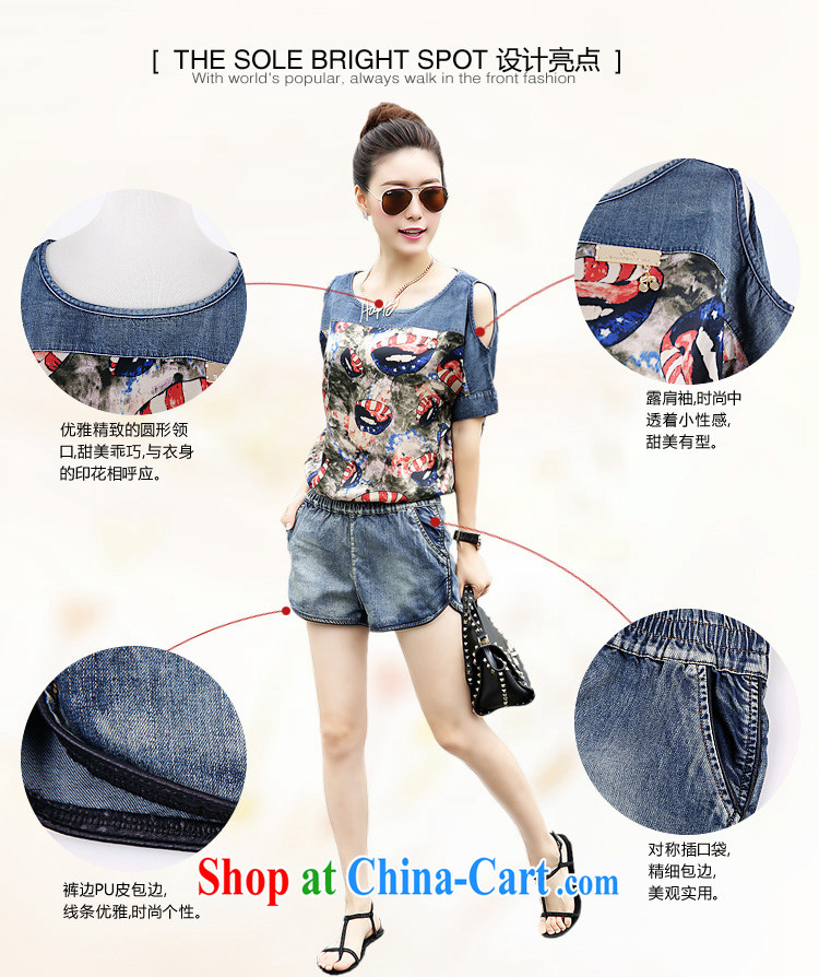 Ms Audrey EU's clothing summer 2015 new Korean loose the Code covered shoulders stamp snow woven stitching short two-piece denim Leisure package wzy 2935 nozzle-shaped pattern XXL pictures, price, brand platters! Elections are good character, the national distribution, so why buy now enjoy more preferential! Health